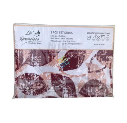 Leaf printed cotton king Size Bedsheet with Two pillow Cases - Image 4