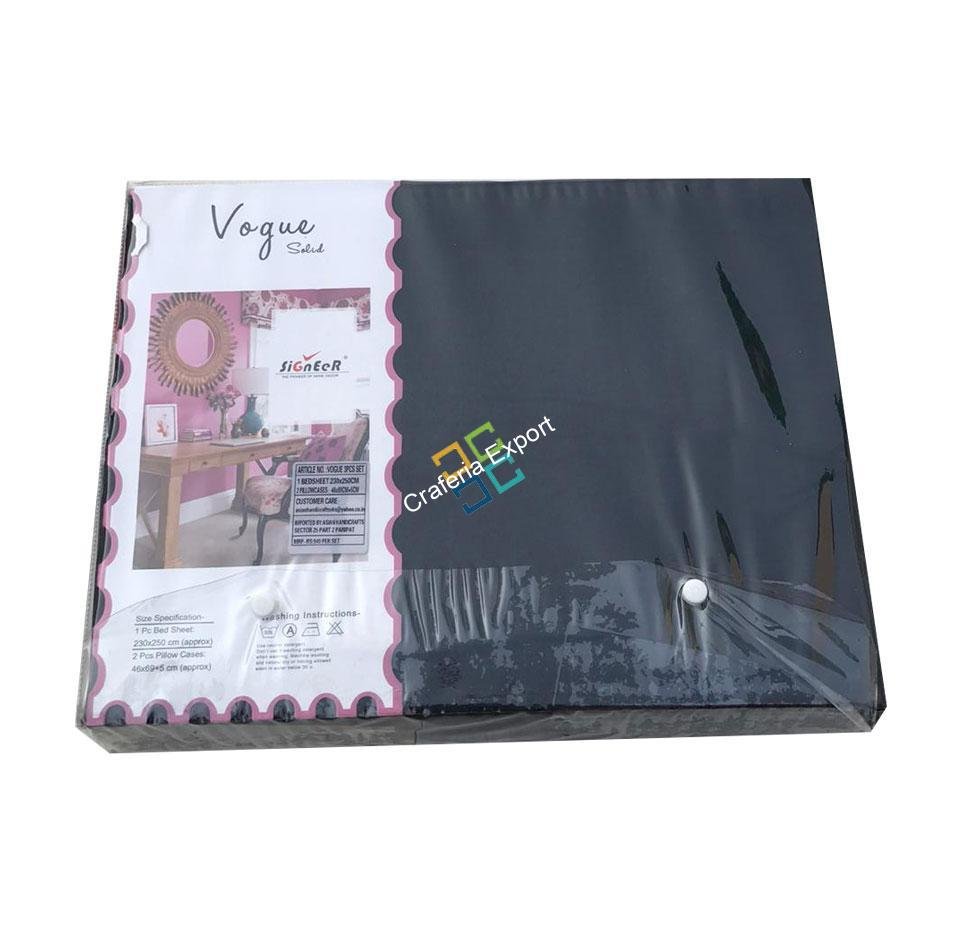 Simple Plain Double Bedsheet with 2 Pillow Covers(Set of 3) - Image 3