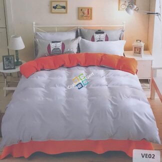 Grey plain Sober Cotton Double Bedsheet with 2 Pillow Covers