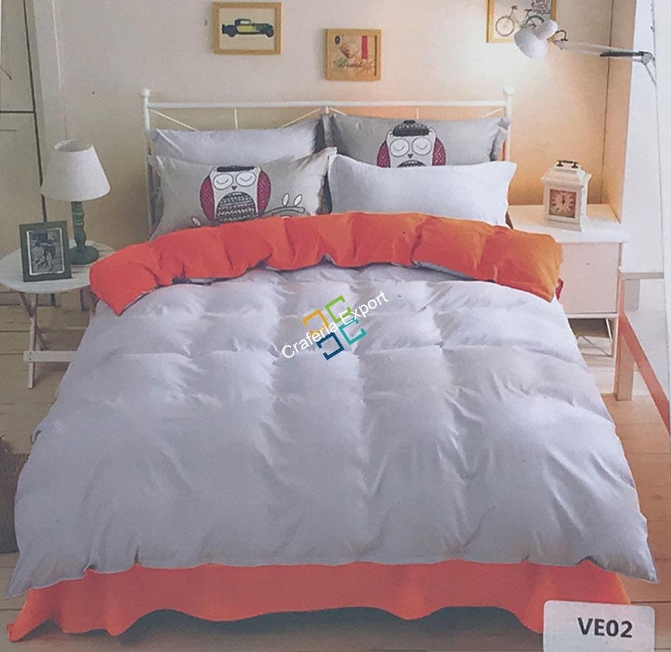 Grey plain Sober Cotton Double Bedsheet with 2 Pillow Covers