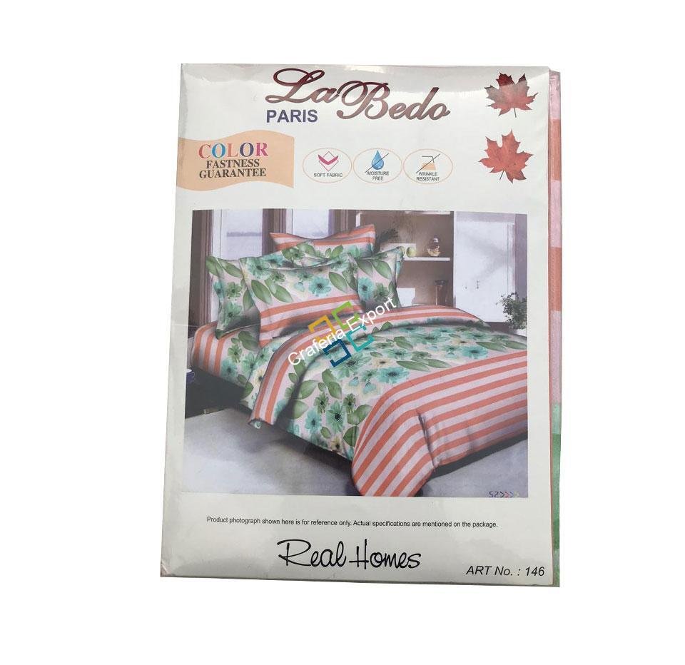 Floral and leaf printed Double Bedsheet - Image 3