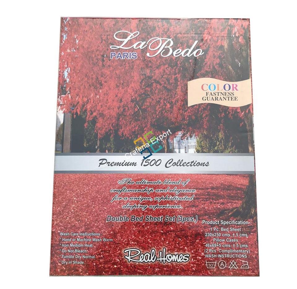 Floral and leaf printed Double Bedsheet - Image 4