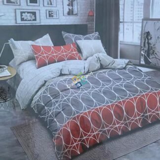 Comfort Cotton Grey printed double bedsheet with two pillow covers