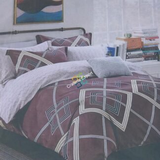 Square checks box printed double bedding with 2 pillow cover