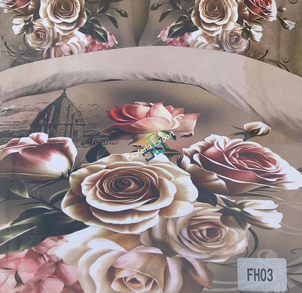 Florid print cotton single bedding with 1 pillow cover - Image 4