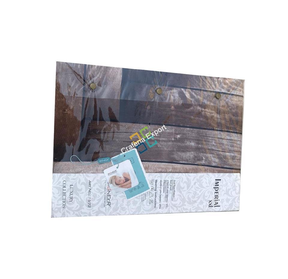 Elegant Brown Tile Print King Size Bedsheet With Two Pillow Covers - Image 3