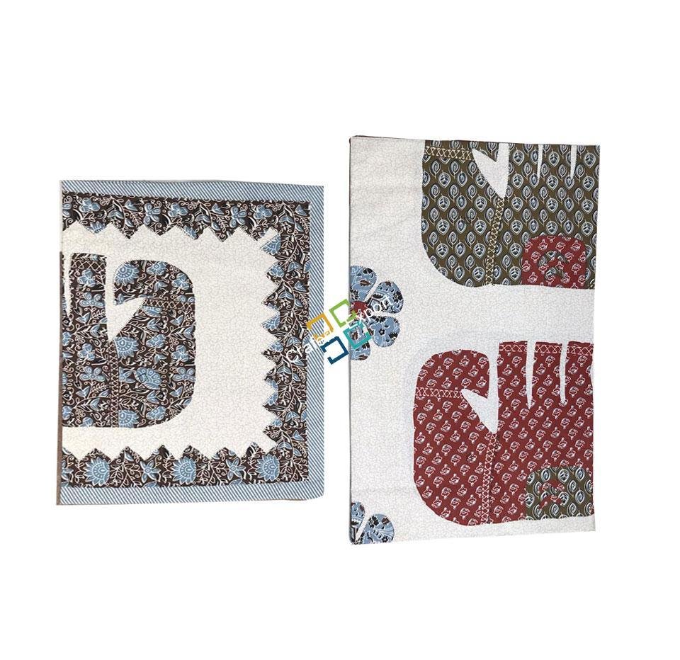 Elephant Print Rajasthani King Size Bedsheet With Two Pillow Covers For Home Decor - Image 4