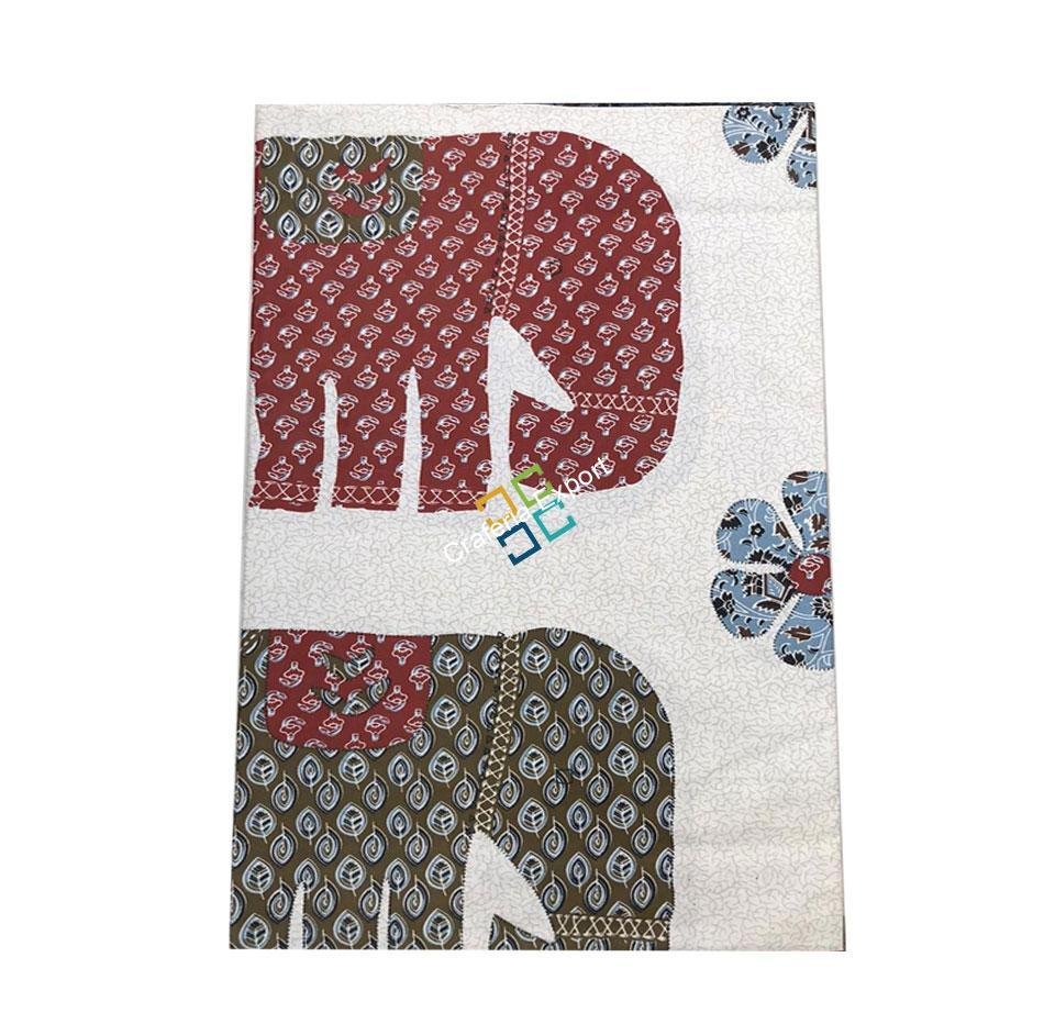 Elephant Print Rajasthani King Size Bedsheet With Two Pillow Covers For Home Decor - Image 5