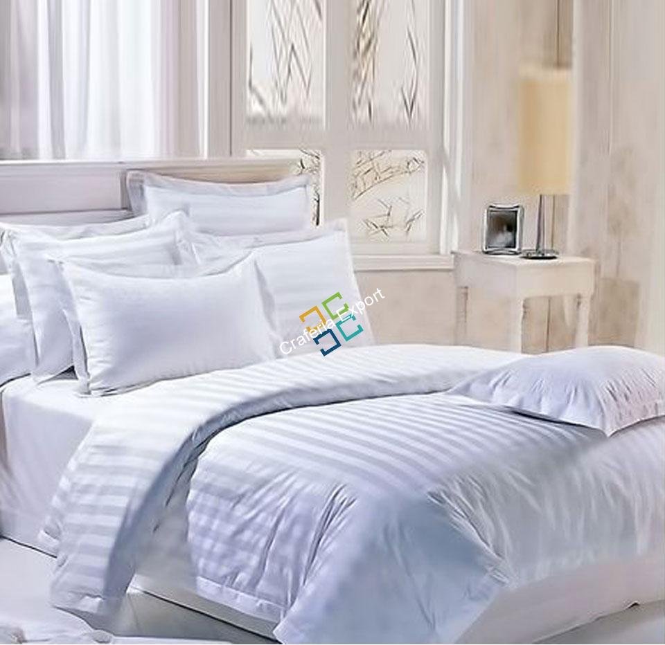 Plain White Cotton Double Bedsheet with 2 pillow cover