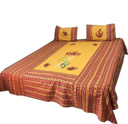 Jaipuri Printed Cotton King Bedsheet / Bedspread for Home Decor - Image 4