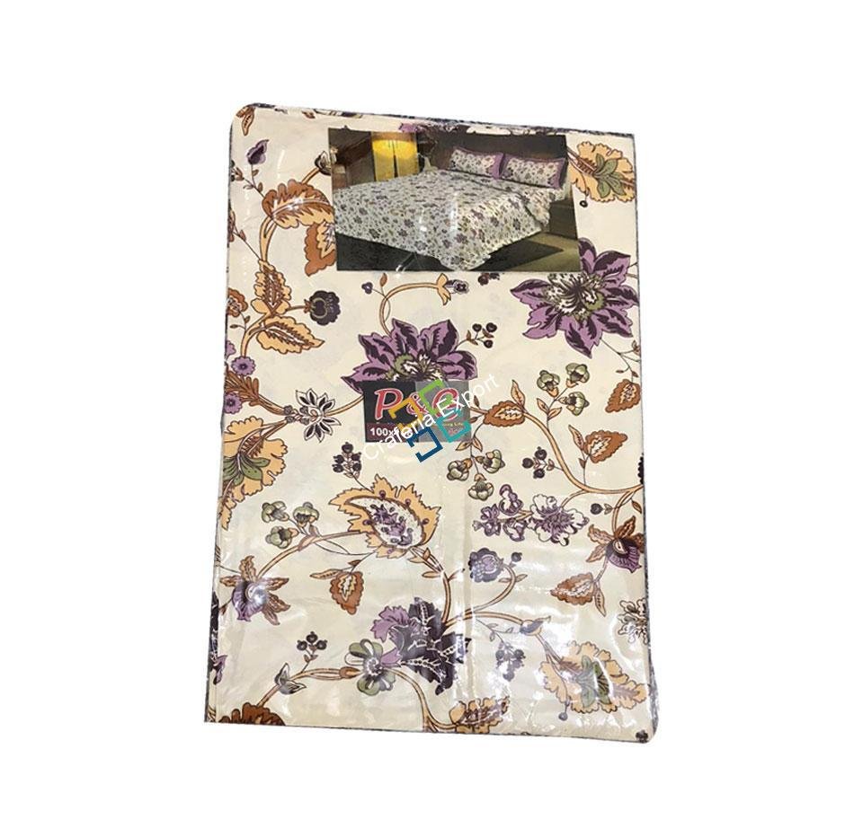 Ikkat Printed Jaipuri Double Bedsheet / Bedspread With Two Pillow Covers - Image 4