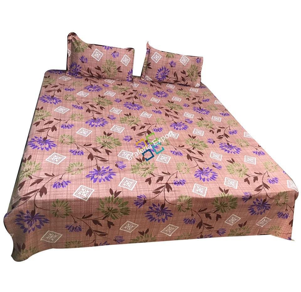 Flora Printed Cotton Double Bedsheet With Two Pillow Covers - Image 2