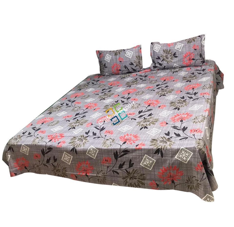 Flora Printed Cotton Double Bedsheet With Two Pillow Covers - Image 5