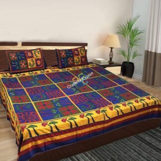 Pure Cotton Double Bedsheet / Bedspread With 2 Pillow Cases