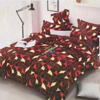 Maroon Geometric Pattern Superior Quality Cotton Bedsheet for Home Decor