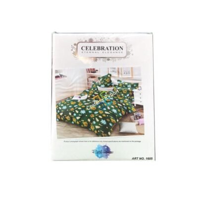 Floral Print Green Colour Premium Quality Cotton Bedsheet - Image 2