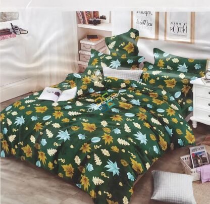 Floral Print Green Colour Premium Quality Cotton Bedsheet