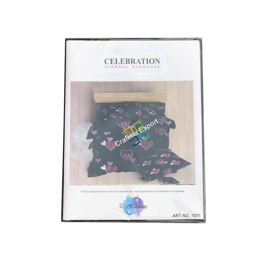 Black Bedsheet with Love hearts Premium Quality Cotton - Image 2
