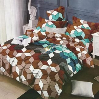 Cube Print Geometric Bedsheet for Home Decor