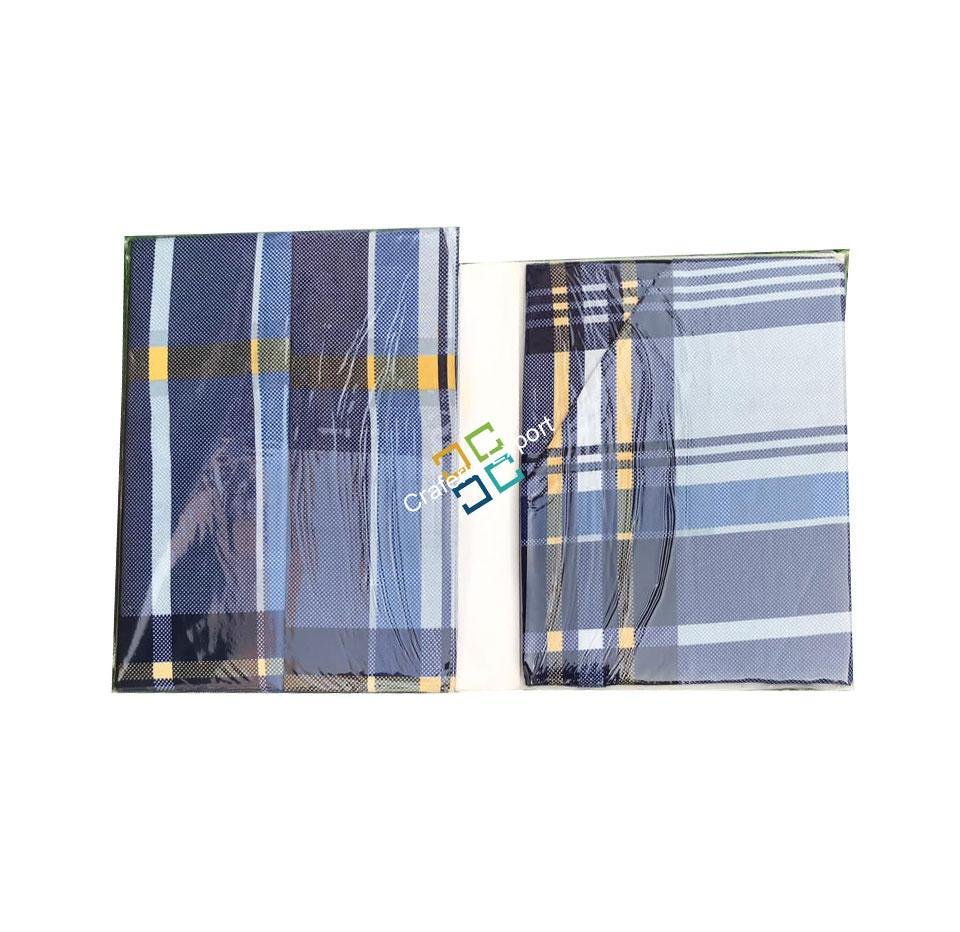 Blue Check Print Bedsheet Bedspread for Home Decor - Image 3