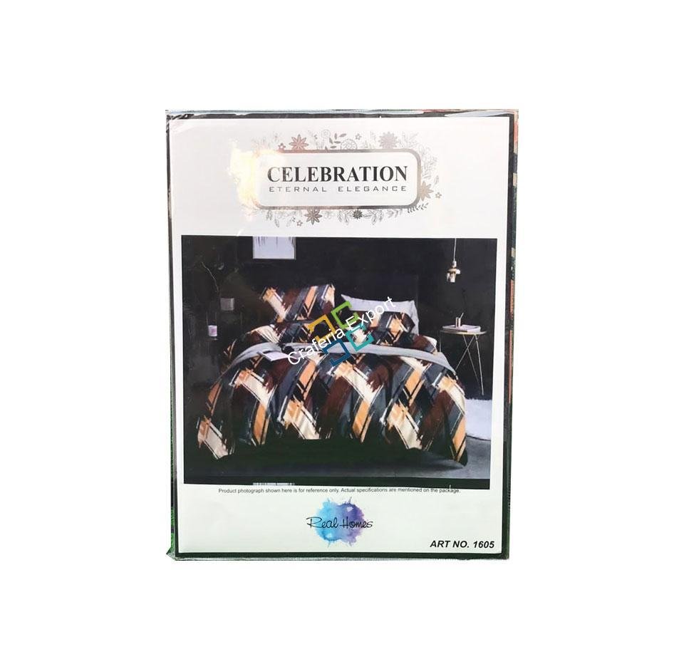 Geometric Print Mutlicoloured Cotton Bedsheet Bedspread for Home Decor - Image 2