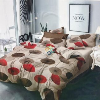 Brown Bedsheet with Circular Flowers for Home Decor