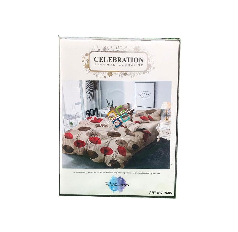 Brown Bedsheet with Circular Flowers for Home Decor - Image 2