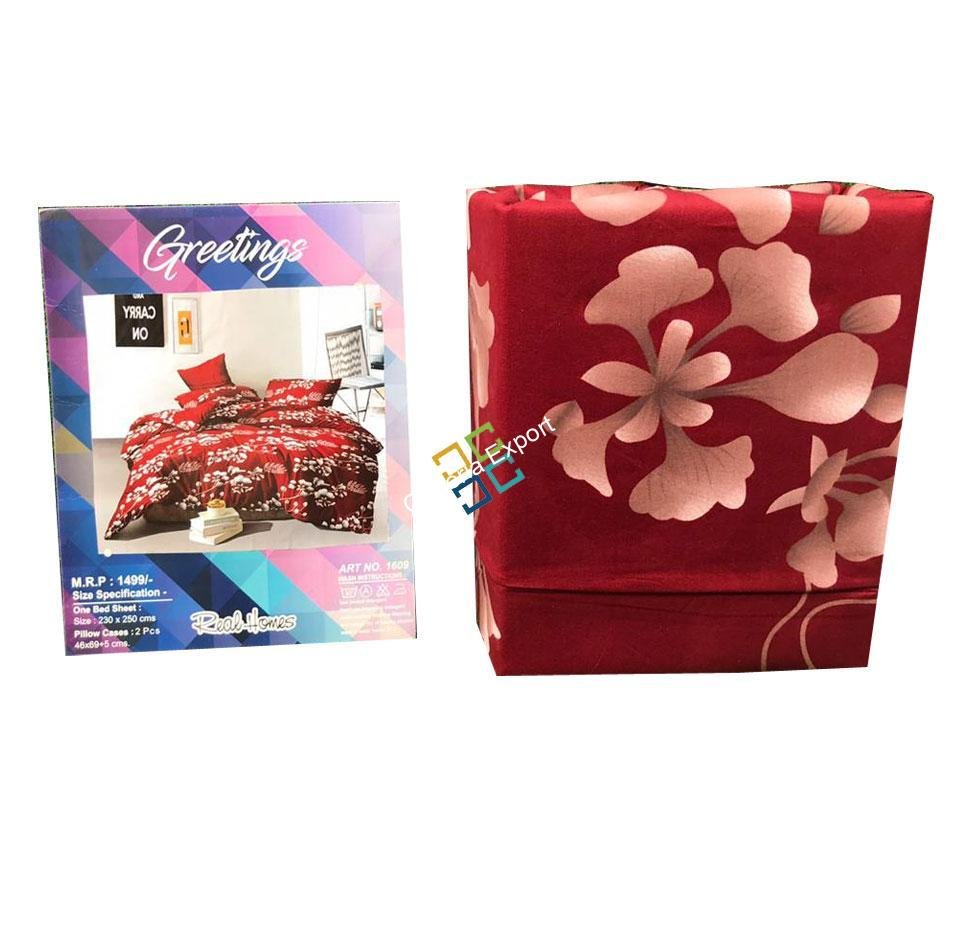 Flower printed double bedsheet for home decor/gift