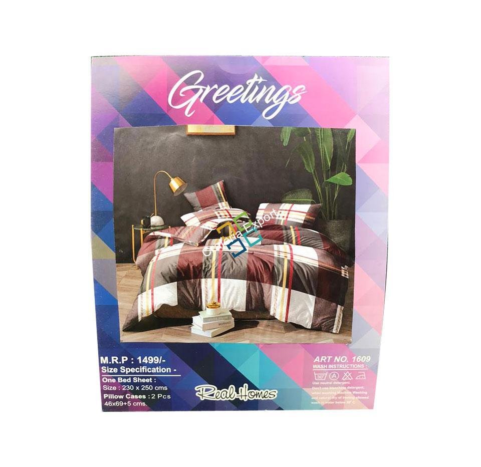 Big cubes printed double bedsheet for home decor - Image 2