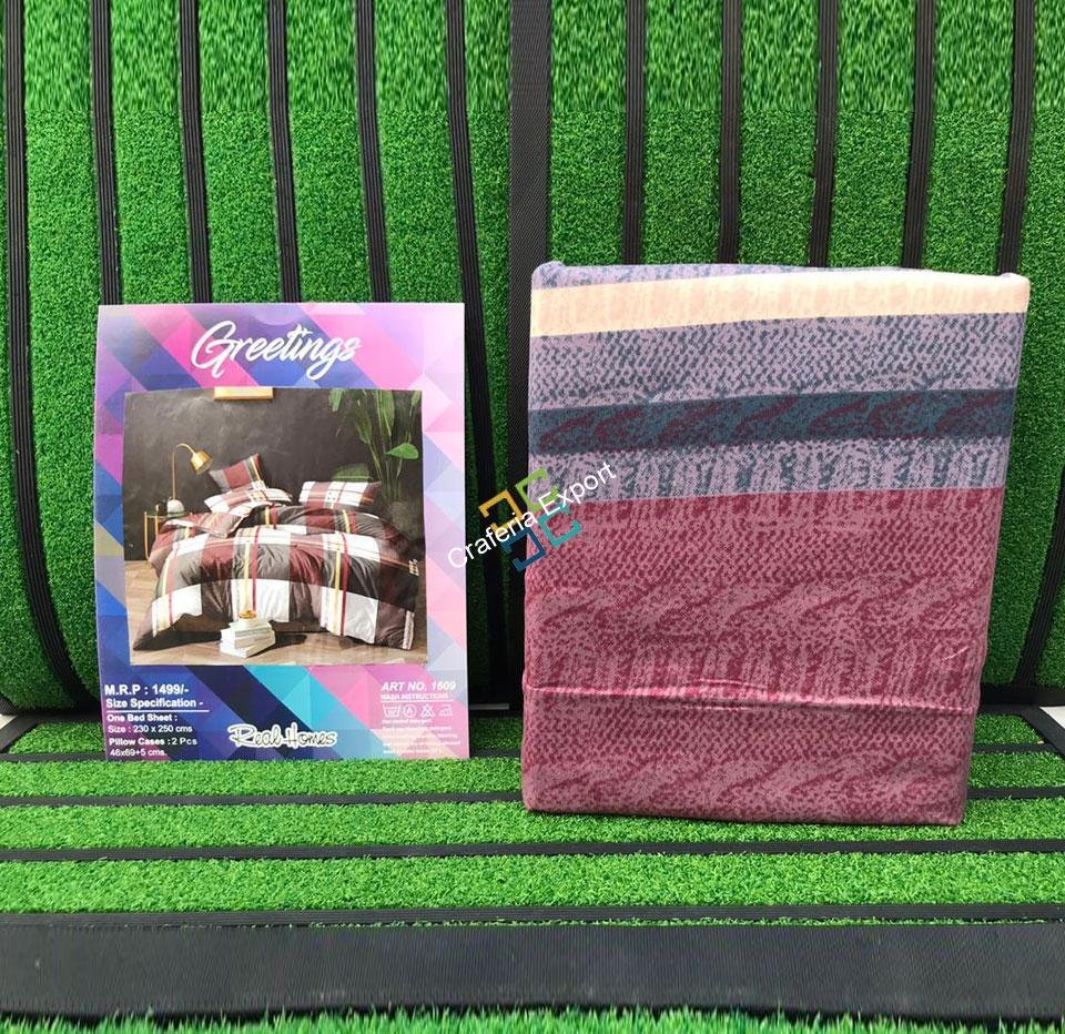 Big cubes printed double bedsheet for home decor - Image 4