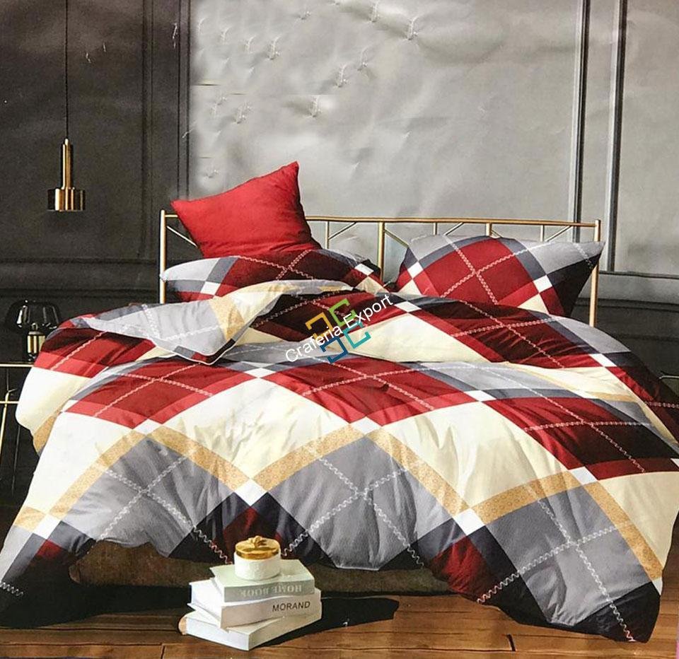 Geometrical printed double bedsheet for home decor