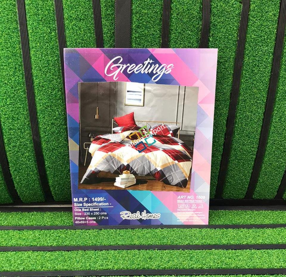 Geometrical printed double bedsheet for home decor - Image 2