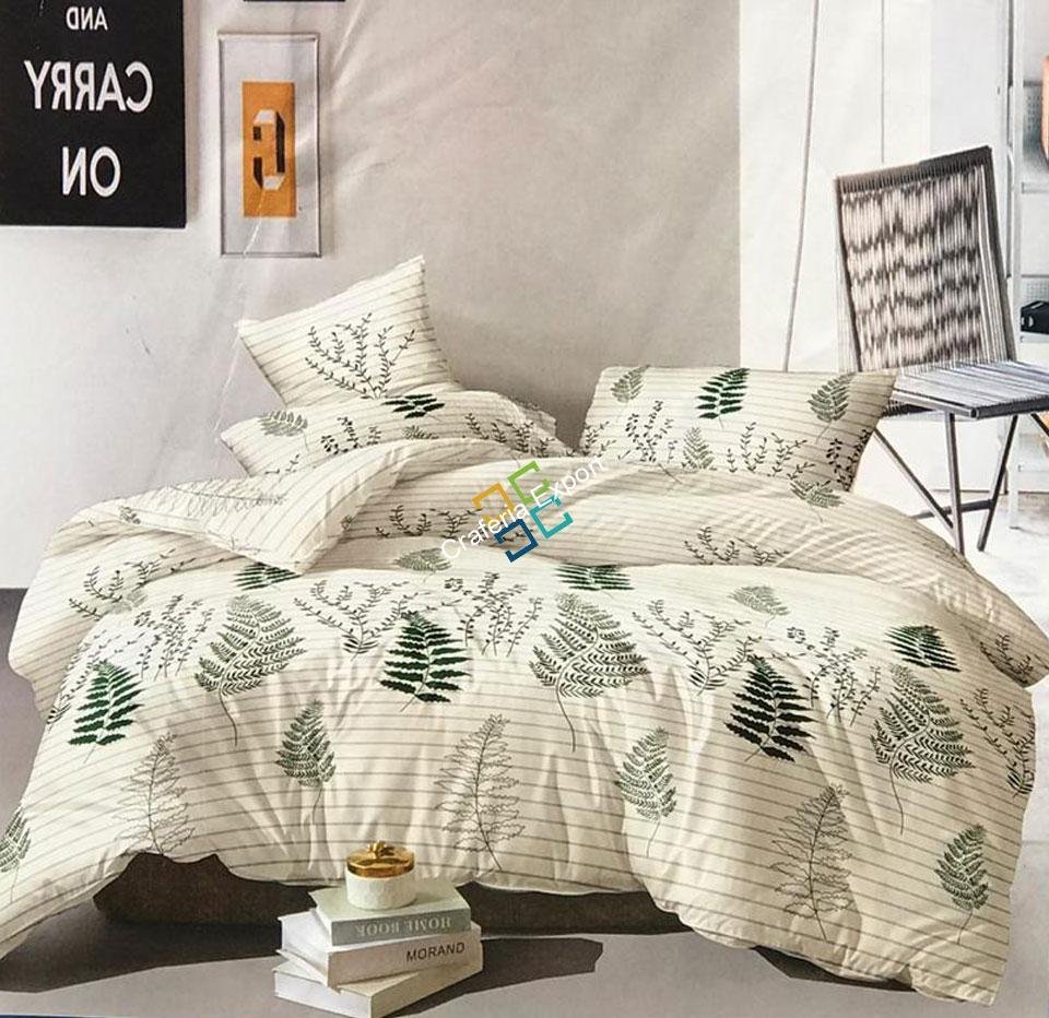 White floral printed double bedsheet for home decor/gifts