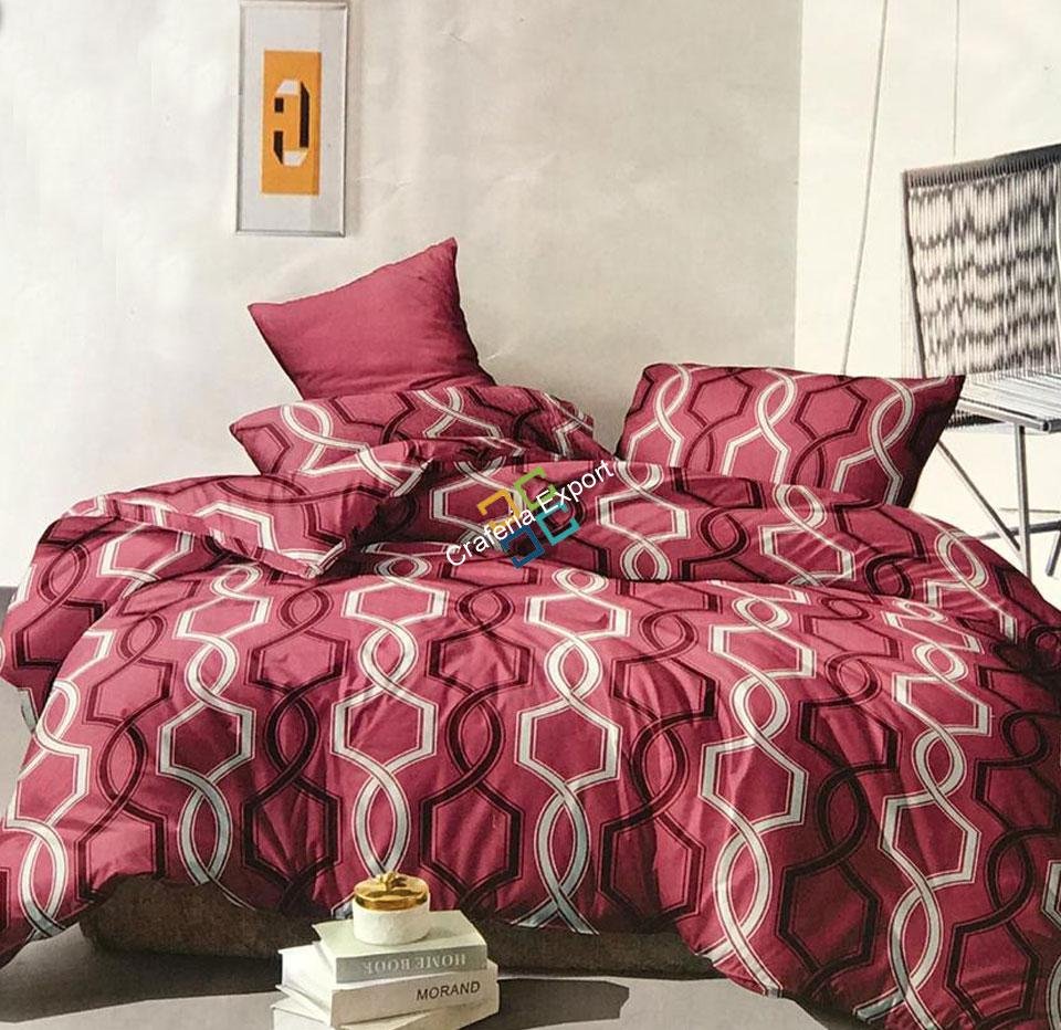 Antique Hexagon Printed Design Double Bedsheet For Home/Room Decor