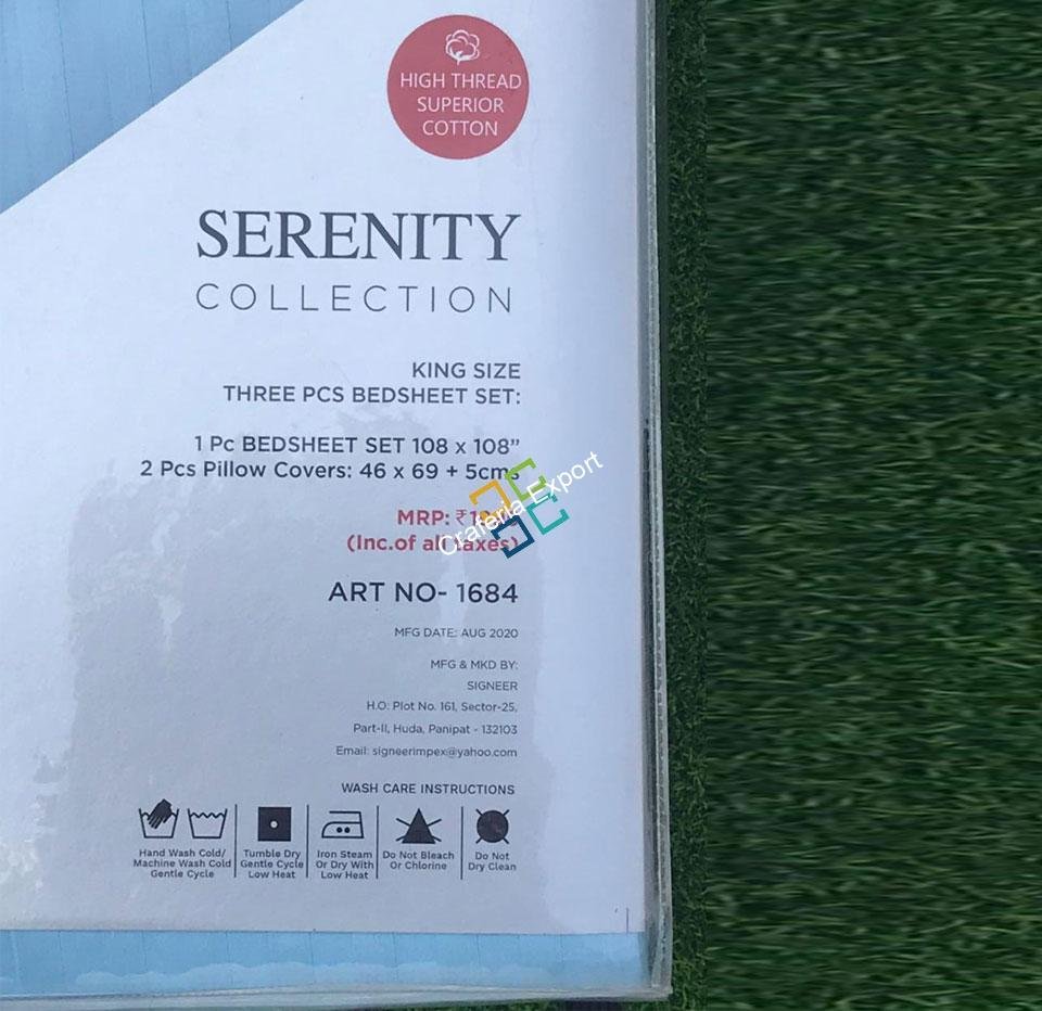 3 pcs set Beautiful printed lineing king size bedsheet for home decor - Image 3