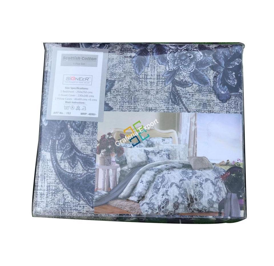 4 pcs set Beautiful floral printed double bedsheet for home decor - Image 2