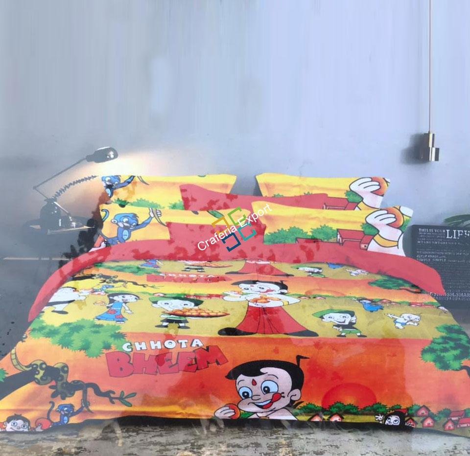 Cartoon printed 1+1 single  bedsheet set  for kids/home decor - Image 2