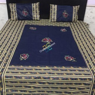 Traditionally Cotton Printed King Size Bedsheet For Home Decor