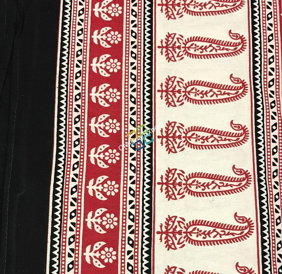 Leaf Printed Jaipuri double bedsheet with border (Two Pillow Covers) - Image 3