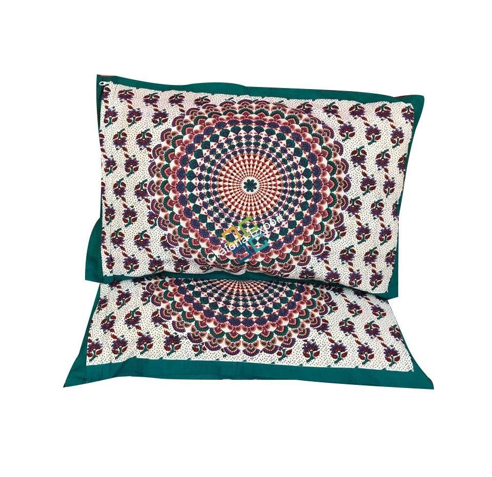 Bedsheet With Two Pillow Cover Jaipuri Printed traditional mandala style - Image 3