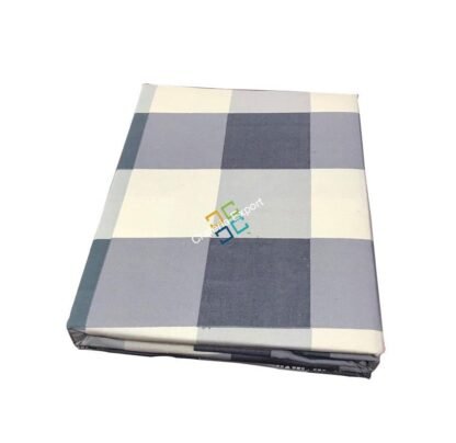 Blue and white plaid pattern Double Bedsheet with  two pillow covers 100% cotton - Image 2