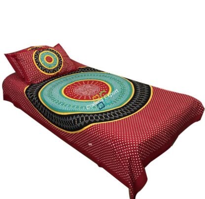 Printed  Unique Single Bedsheet with One Pillow Cover - Image 5