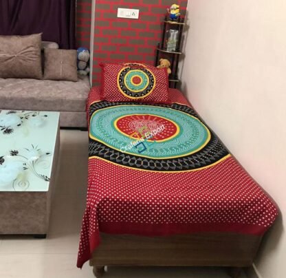 Printed  Unique Single Bedsheet with One Pillow Cover