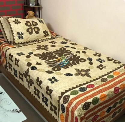Unique designe single bedhsheet with two Pillow covers
