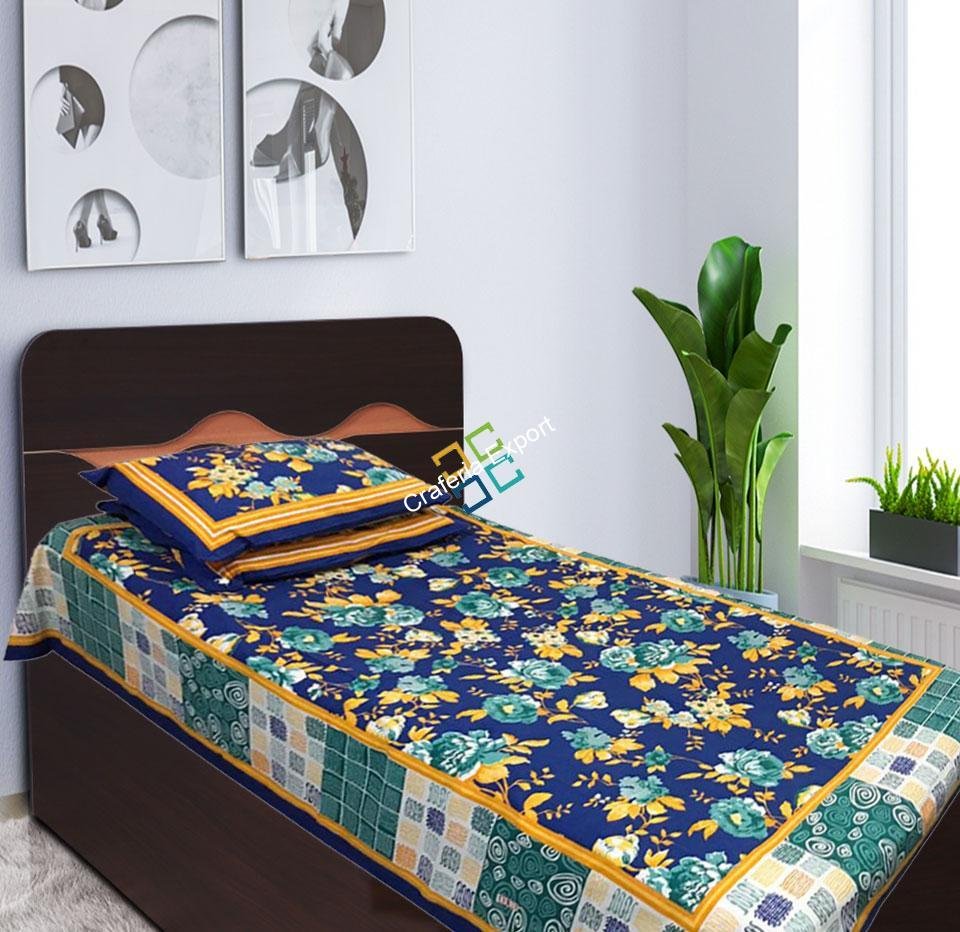 Premium Quality single Bedsheet with two pillow covers