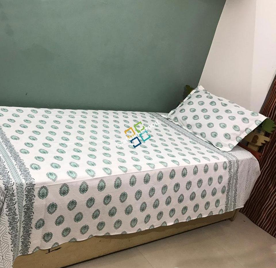 Unique Single Bedsheet with One Pillow Cover floral printed