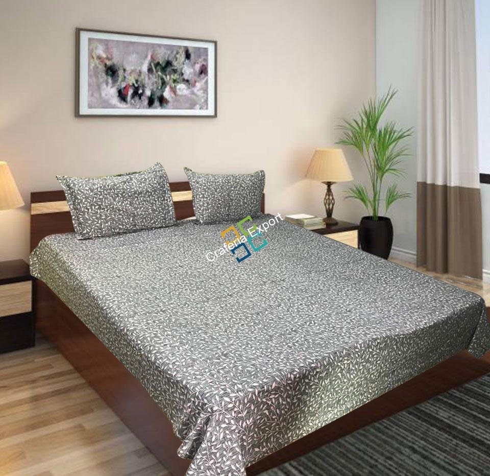 Simple Print with best Quality cotton double bedsheet