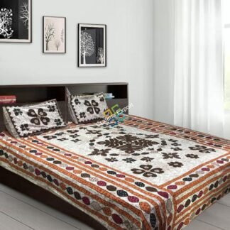 Jaipuri Abstract design printed cotton Double Bedsheet