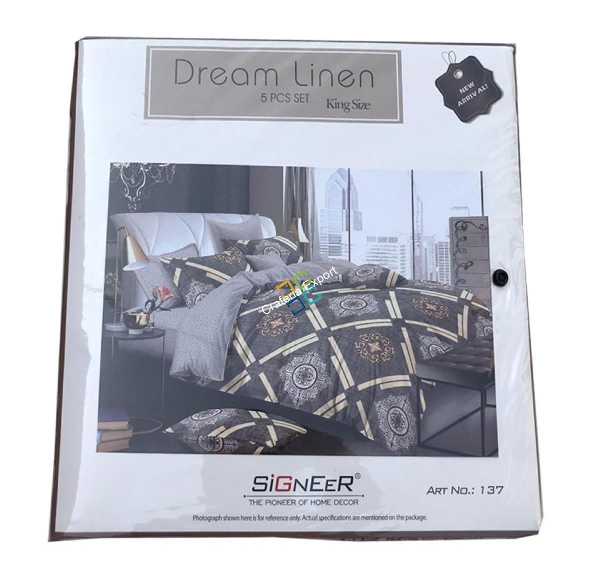 Beautiful cotton King size Bedsheet with 2 Pillow and 2 Cushion ( Set of 5) - Image 2