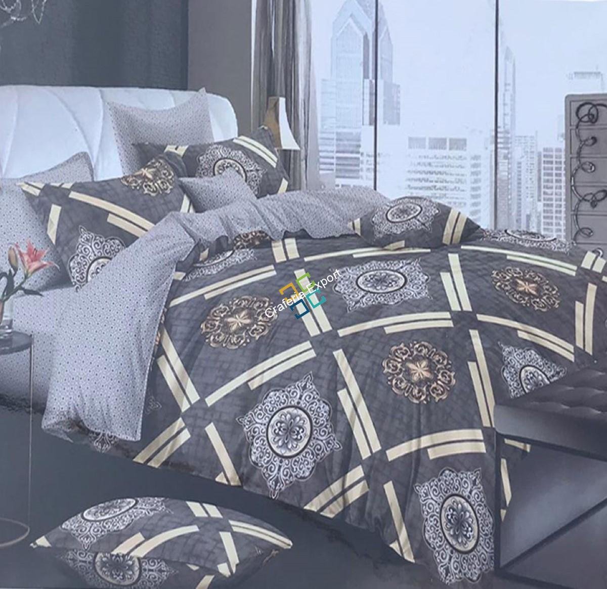 Beautiful cotton King size Bedsheet with 2 Pillow and 2 Cushion ( Set of 5)